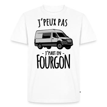 je part en fourgon - couleur personnalisable - T-shirt Premium bio Homme - blanc - Devant - Nico (187cm)