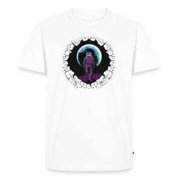 🚀 Caspernaut Black Edge 🚀 - Men's Premium Organic T-Shirt - white - Front - Nico (187cm)