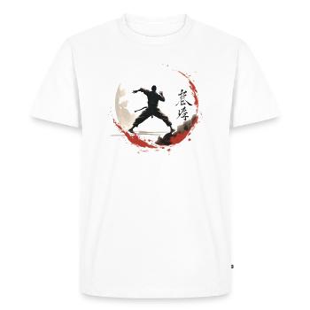 Ninja Karaté Fighting Art Signe Shadow Figure - T-shirt Premium bio Homme - blanc - Devant - Nico (187cm)