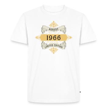 Août 1966 Anniversaire Édition Limitée - T-shirt Premium bio Homme - blanc - Devant - Nico (187cm)