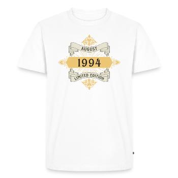 Août 1994 Anniversaire Édition Limitée - T-shirt Premium bio Homme - blanc - Devant - Nico (187cm)