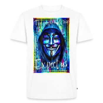 Anonymous hackers. Expect us. - Men's Premium Organic T-Shirt - white - Front - Nico (187cm)