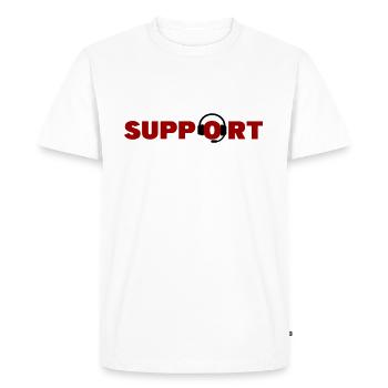 Support Headset - Männer Premium Bio T-Shirt - Weiß - Vorne - Nico (187cm)