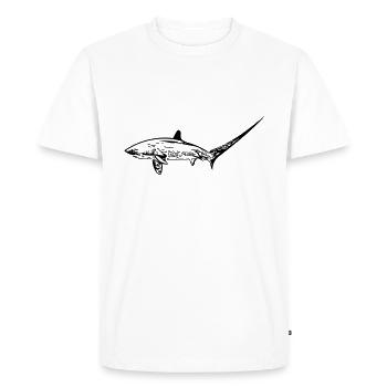 Requin renard élégant - T-shirt Premium bio Homme - blanc - Devant - Nico (187cm)