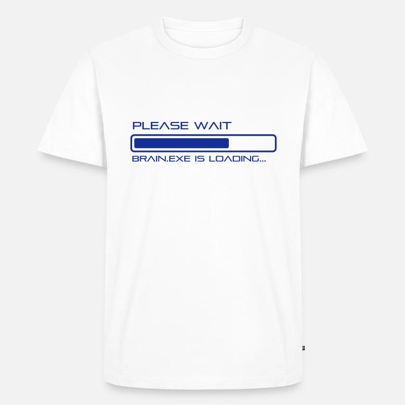 spruch_brain_exe_2 - Männer Premium Bio T-Shirt - Weiß