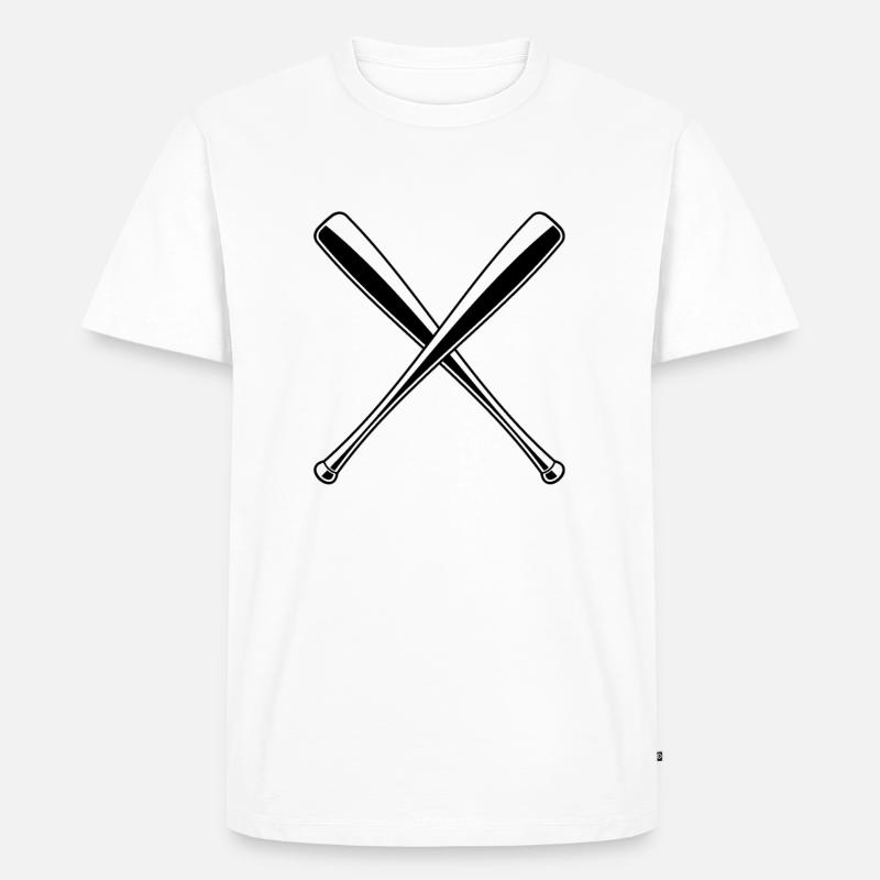 Baseballschläger Baseball - Männer Premium Bio T-Shirt - Weiß
