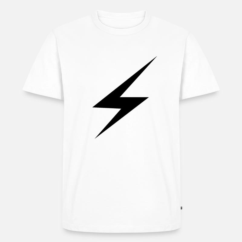 Blitz Lightning - Männer Premium Bio T-Shirt - Weiß