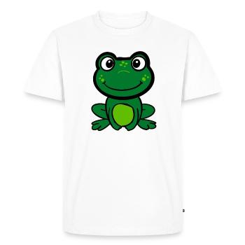 grenouille verte mignonne - grenouille verte - T-shirt Premium bio Homme - blanc - Devant - Nico (187cm)
