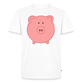 Piggy cochon porte-bonheur - T-shirt Premium bio Homme - blanc - Devant - Nico (187cm)
