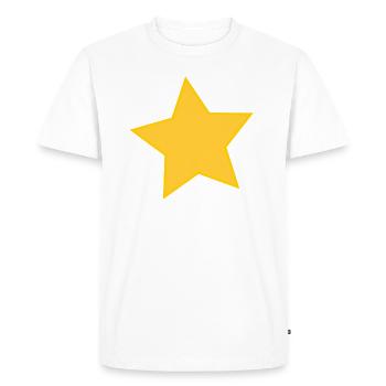 large yellow star - Men's Premium Organic T-Shirt - white - Front - Nico (187cm)