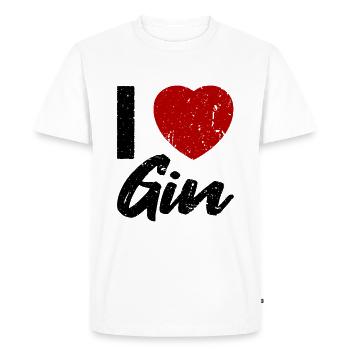 J’adore le Gin - T-shirt Premium bio Homme - blanc - Devant - Nico (187cm)