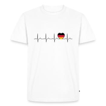 Germany flag heartbeat - nation - Germany - Men's Premium Organic T-Shirt - white - Front - Nico (187cm)
