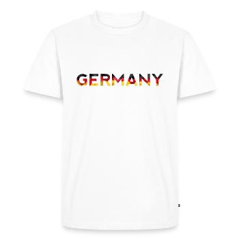Germany Germany Poly Art Design lettering - Men's Premium Organic T-Shirt - white - Front - Nico (187cm)