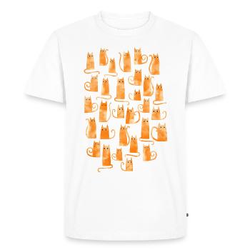 Aquarelle de chat au gingembre - T-shirt Premium bio Homme - blanc - Devant - Nico (187cm)