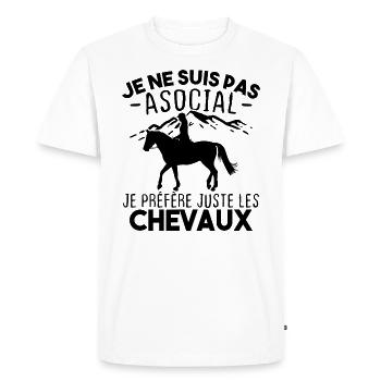 Je préfère juste les chevaux - T-shirt Premium bio Homme - blanc - Devant - Nico (187cm)