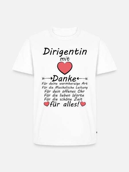 Danke sagen an Dirigentin Verabschiedung Abschied - Männer Premium Bio T-Shirt - Weiß