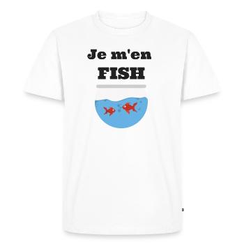 Je m'en FISH - T-shirt Premium bio Homme - blanc - Devant - Nico (187cm)