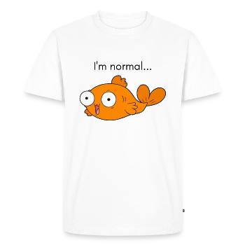 Funny goldfish cartoon art fish gift idea - Men's Premium Organic T-Shirt - white - Front - Nico (187cm)