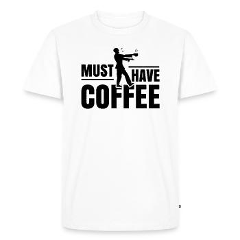 Doit avoir du café, zombie, cadeau, café - T-shirt Premium bio Homme - blanc - Devant - Nico (187cm)