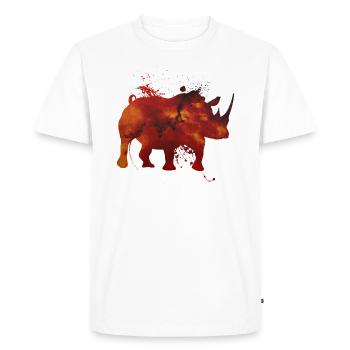 Rhino spatial - T-shirt Premium bio Homme - blanc - Devant - Nico (187cm)