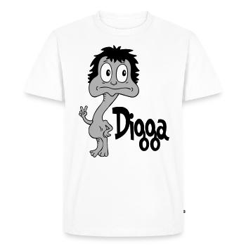 Sprüche Lustige Comic Digga - Männer Premium Bio T-Shirt - Weiß - Vorne - Nico (187cm)