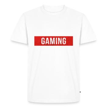 Gaming - Red Block Scratch - Men's Premium Organic T-Shirt - white - Front - Nico (187cm)