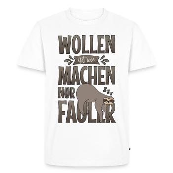 Sort Paresseux Sloth Vouloir est comme faire des paresseux - T-shirt Premium bio Homme - blanc - Devant - Nico (187cm)