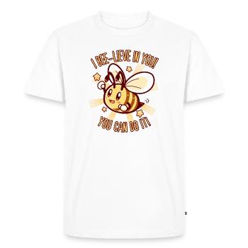 BEElieve in Yourself - I Bee-lieve in You - Men's Premium Organic T-Shirt - white - Front - Nico (187cm)