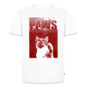 PAWS - Chat - Souris - JAWS - T-shirt Premium bio Homme - blanc - Devant - Nico (187cm)
