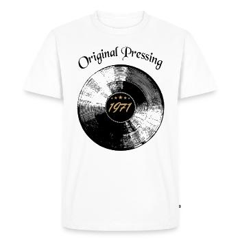 Anniversaire 1971 Né - T-shirt Premium bio Homme - blanc - Devant - Nico (187cm)