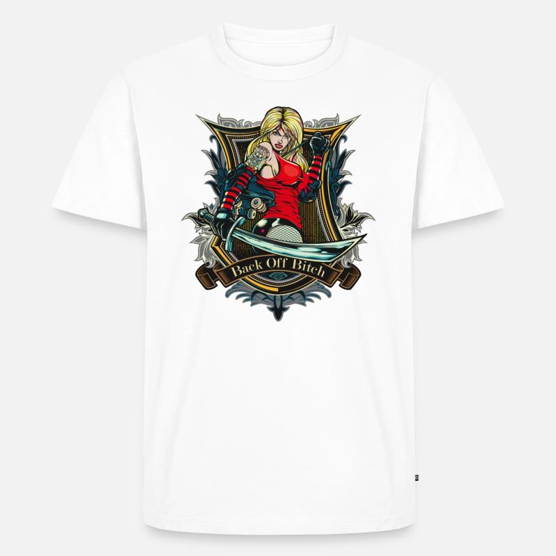 Backoff - Männer Premium Bio T-Shirt - Weiß