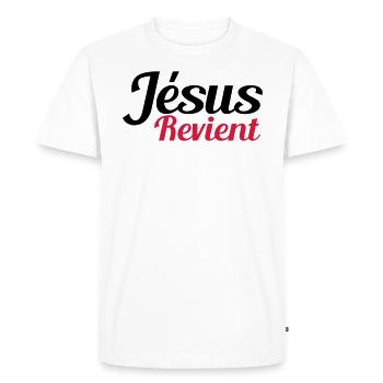 Jesus comes back - Men's Premium Organic T-Shirt - white - Front - Nico (187cm)