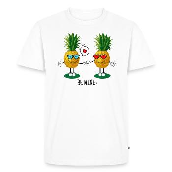 Pineapple Love Couple Be Mine Saint-Valentin - T-shirt Premium bio Homme - blanc - Devant - Nico (187cm)