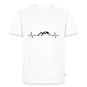 ECG mountains - I love mountains - Men's Premium Organic T-Shirt - white - Front - Nico (187cm)