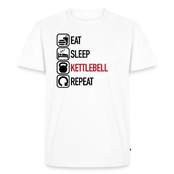 Kettlebell Sports - Men's Premium Organic T-Shirt - white - Front - Nico (187cm)