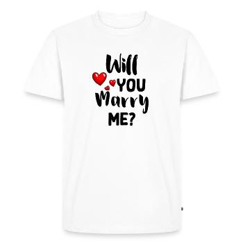 Veux-tu m'épouser? - T-shirt Premium bio Homme - blanc - Devant - Nico (187cm)