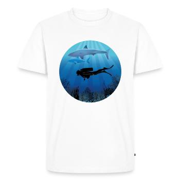 Plongeur plongeur plongeur de plongée de requin - T-shirt Premium bio Homme - blanc - Devant - Nico (187cm)