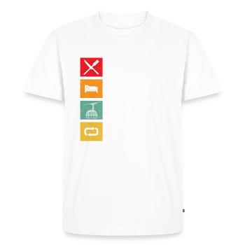 Cable Car Mountain Railway - Eat Sleep Cable Car Repeat - Men's Premium Organic T-Shirt - white - Front - Nico (187cm)