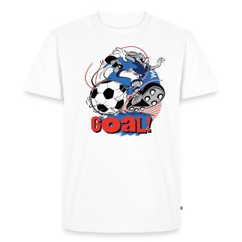 Looney Tunes Bugs Bunny Design Du Football Goal! - T-shirt Premium bio Homme - blanc - Devant - Nico (187cm)