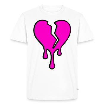 Heart Broken Drip - Men's Premium Organic T-Shirt - white - Front - Nico (187cm)