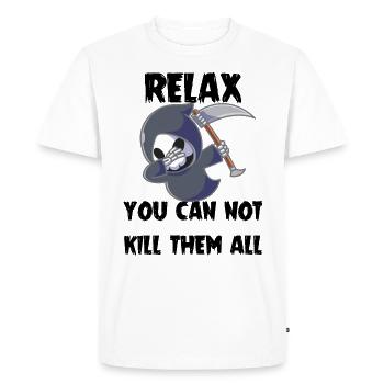 Le sarcasme de la Faucheuse, tu ne peux pas tuer tout le monde - T-shirt Premium bio Homme - blanc - Devant - Nico (187cm)