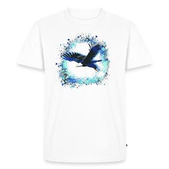 Aigle,bleu clair,voler, illustration,oiseau, menthe - T-shirt Premium bio Homme - blanc - Devant - Nico (187cm)