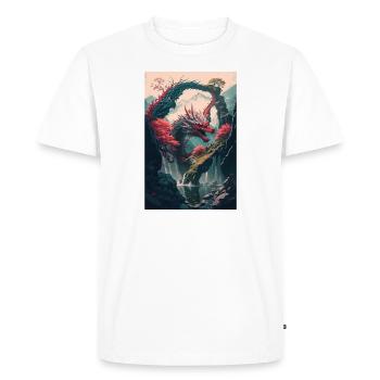 Red Dragon - Men's Premium Organic T-Shirt - white - Front - Nico (187cm)