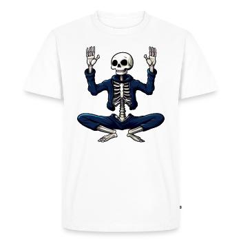 Skeletons Yoga Blue - Men's Premium Organic T-Shirt - white - Front - Nico (187cm)