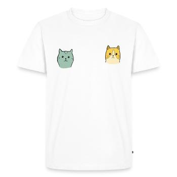 Chat fou de chat félin chat - T-shirt Premium bio Homme - blanc - Devant - Nico (187cm)