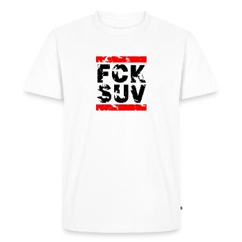 Fuck FCK SUV Vendredis pour la future protection du climat de FFF - T-shirt Premium bio Homme - blanc - Devant - Nico (187cm)