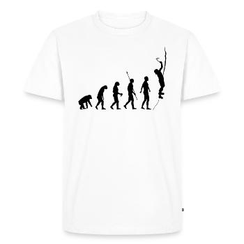 Evolution des Menschen, Eisklettern, Eiskletterer - Männer Premium Bio T-Shirt - Weiß - Vorne - Nico (187cm)