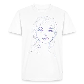 Woman face illustrationpurple blue - Men's Premium Organic T-Shirt - white - Front - Nico (187cm)