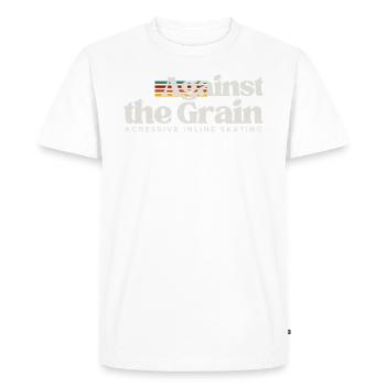 Inline Skating Against the Grain Retro - Men's Premium Organic T-Shirt - white - Front - Nico (187cm)