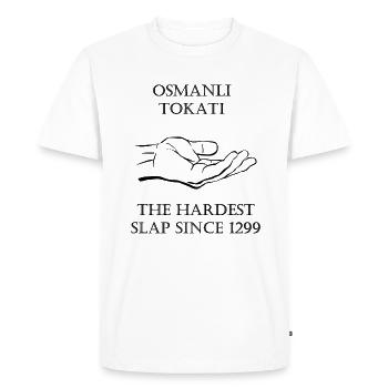 Osmanli Tokati. The hardest slap since 1299 - Men's Premium Organic T-Shirt - white - Front - Nico (187cm)
